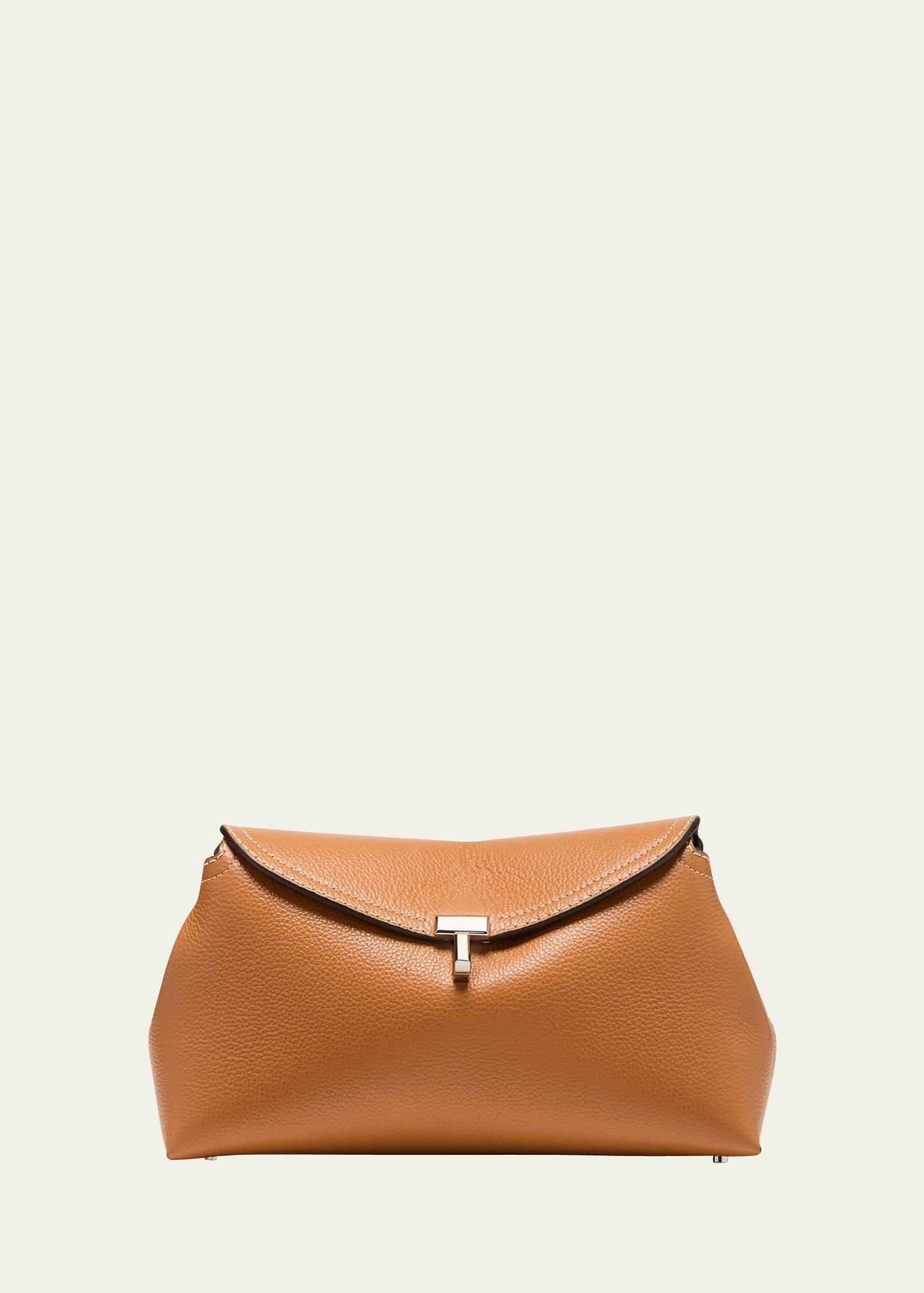 T-Lock Top Handle Bag in Pebble Grain Leather Product Image