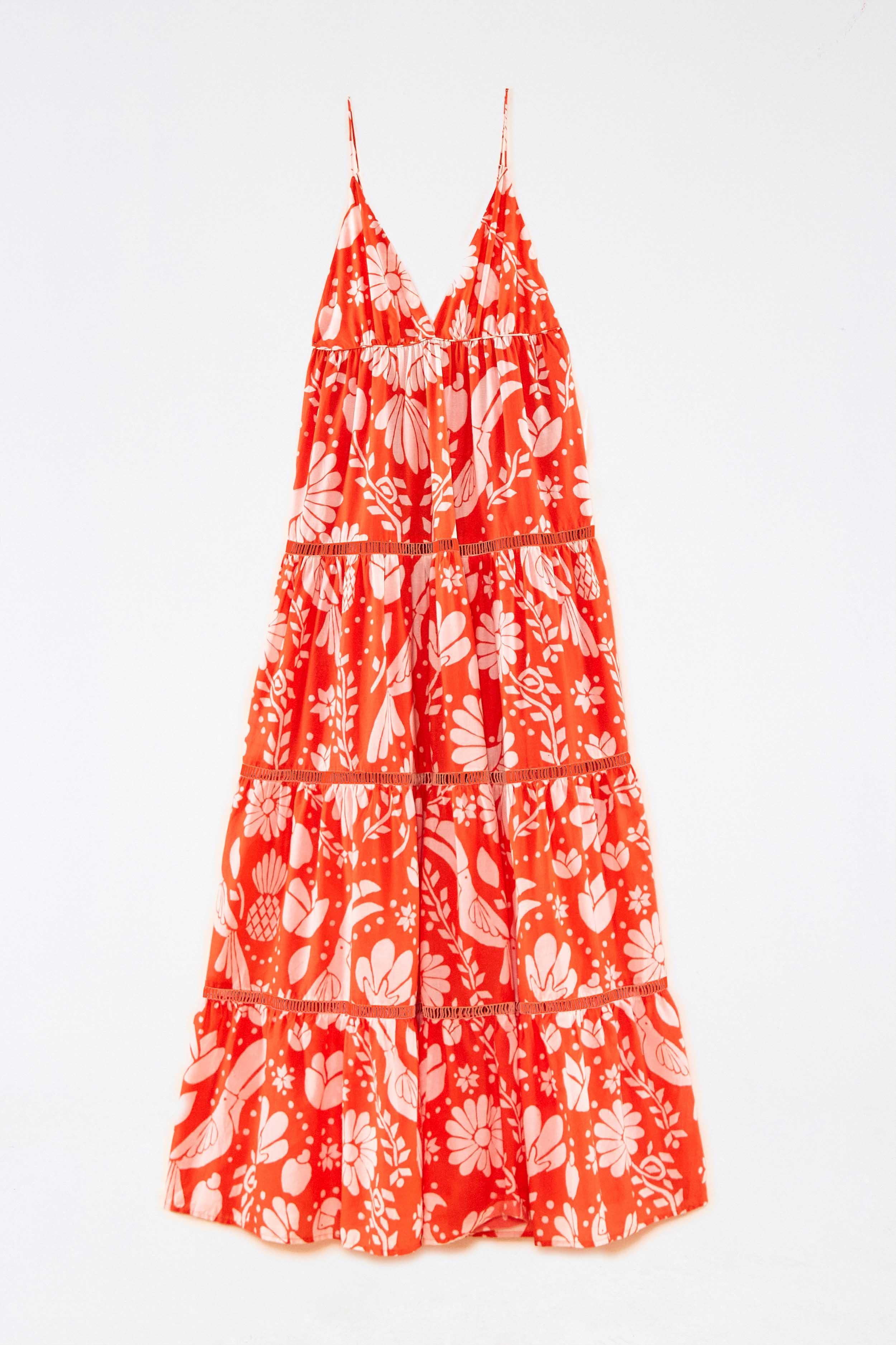 Orange Neon Jungle Maxi Dress Product Image