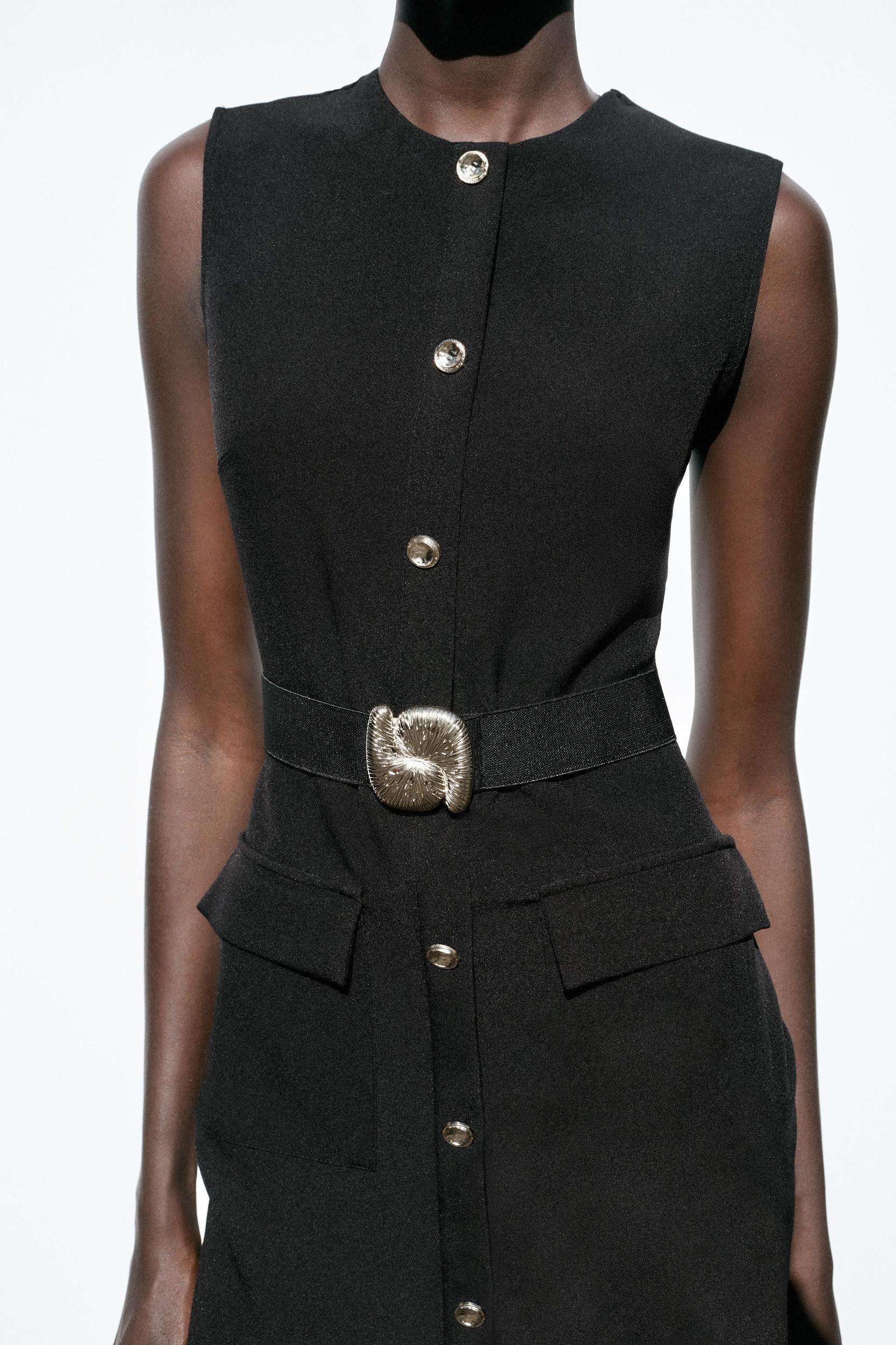 BELTED CREPE MIDI DRESS Product Image