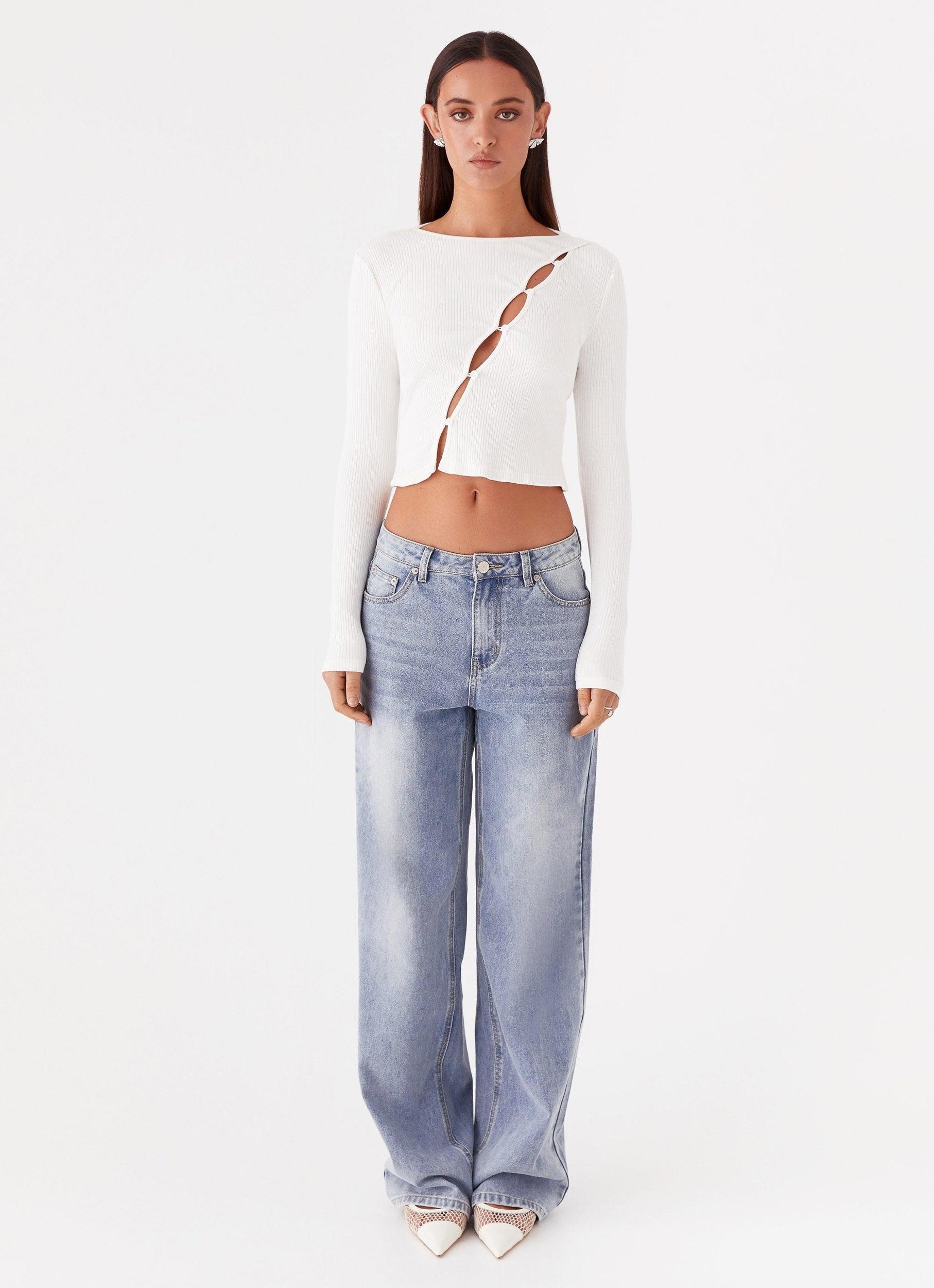 Cassius Long Sleeve Top - Ivory Product Image