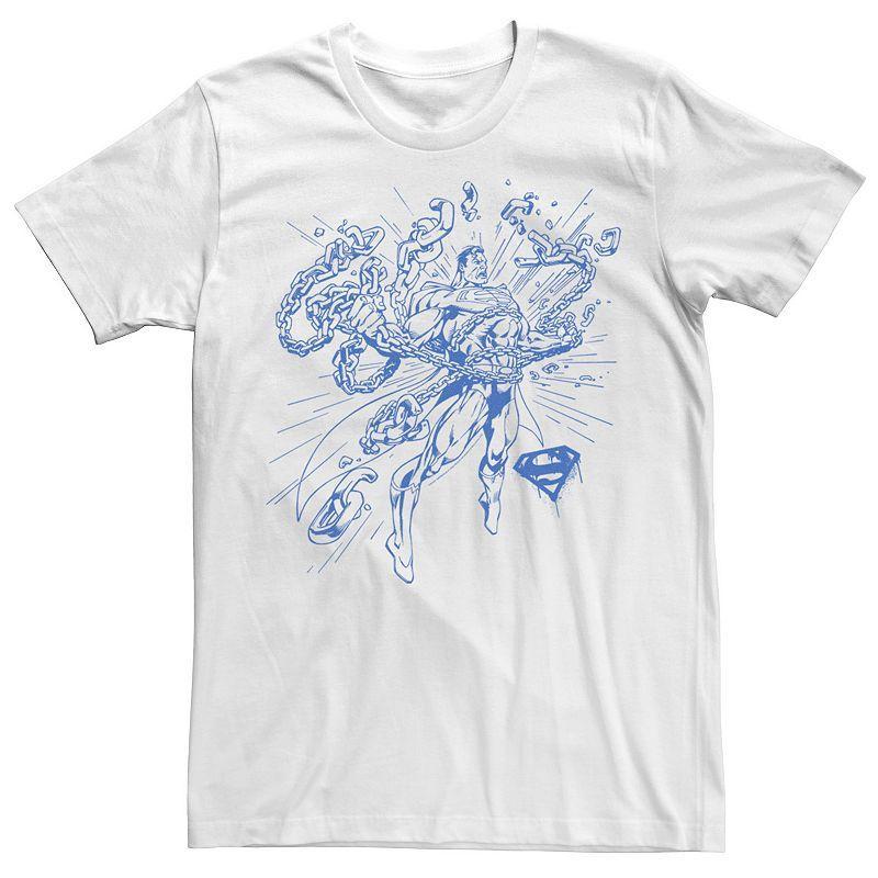 Men's DC Comics Superman Break Chains Outlined Comic Poster Graphic Tee,  Product Image