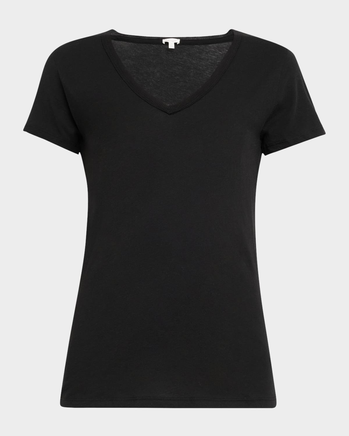 Easy V-Neck Cotton Tee Product Image