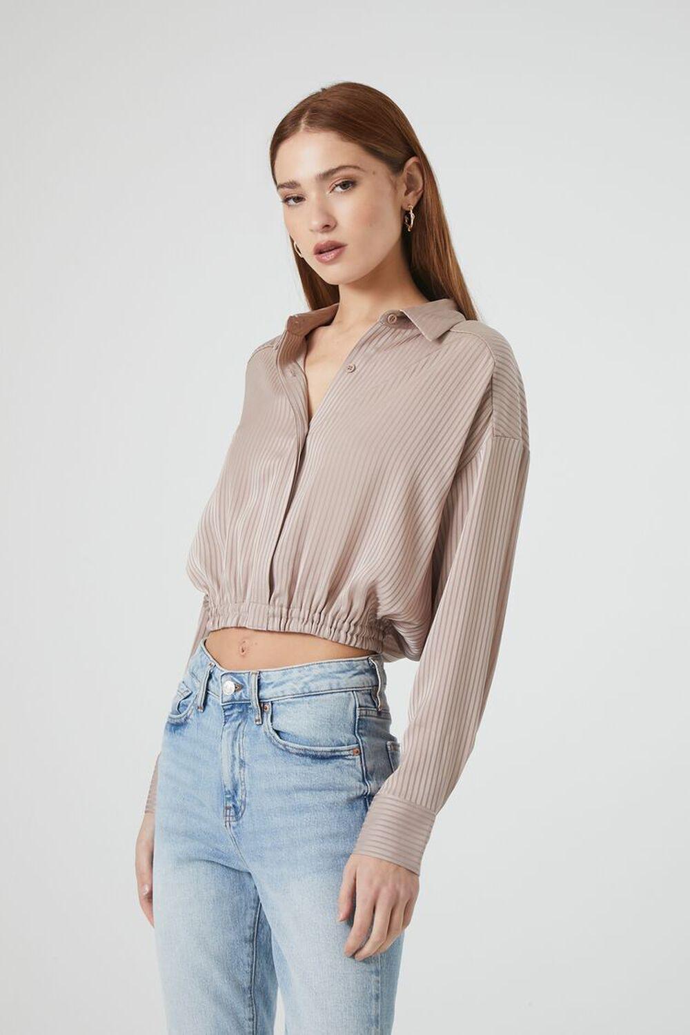 Cropped Satin Shirt | Forever 21 Product Image