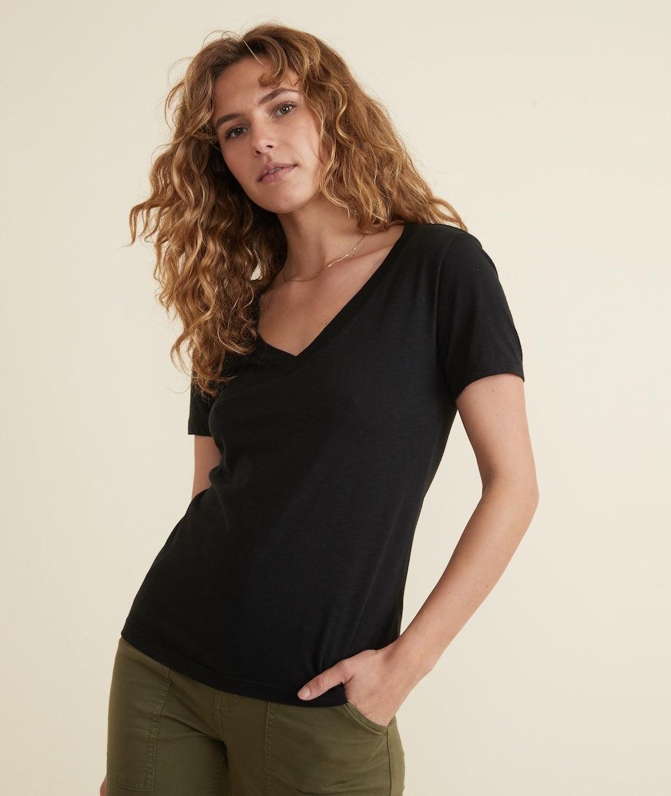 Classic V-Neck Tee in Black Product Image