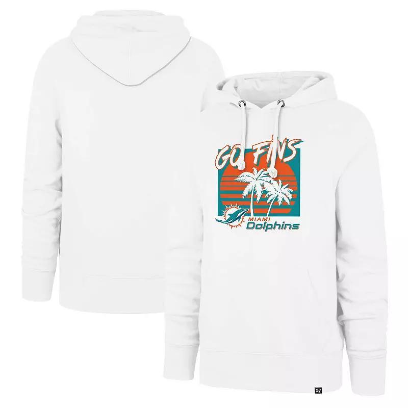 Men's '47 White Miami Dolphins Go Fins Regional Headline Pullover Hoodie, Size: Small Product Image