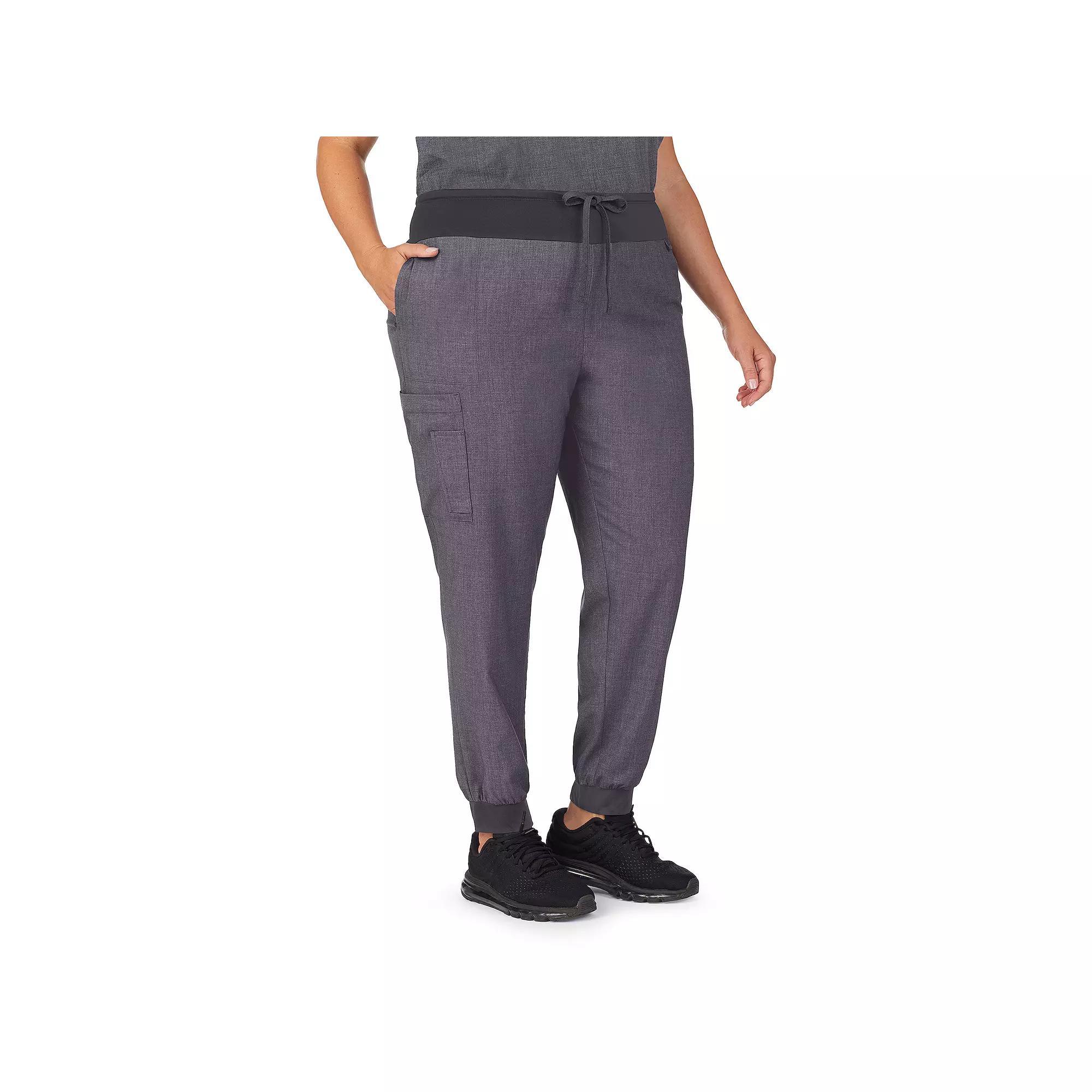 Plus Size Cuddl Duds® Scrubs Jogger Pants, Women's, Size: 2XL, Grey Heather Gray Product Image