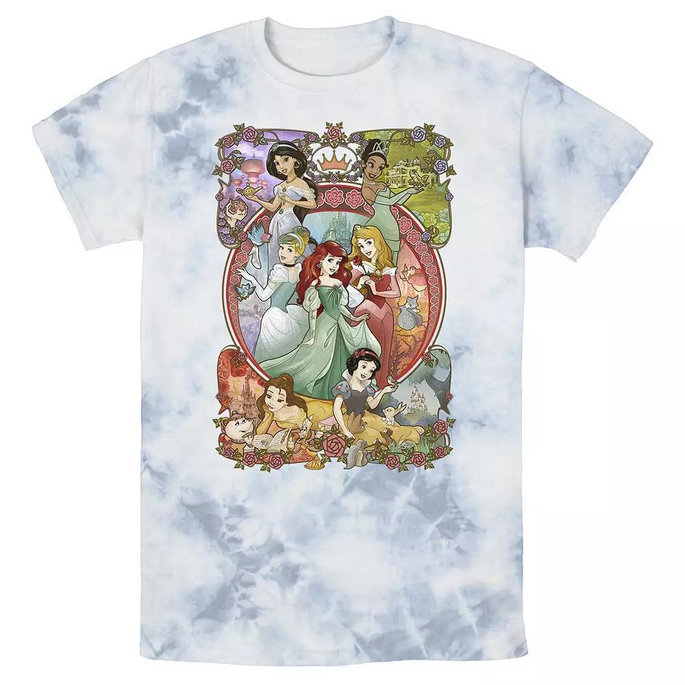 Men's Disney Princess Classic Cartoon Group Collage Bomabrd Wash Tee,  Product Image