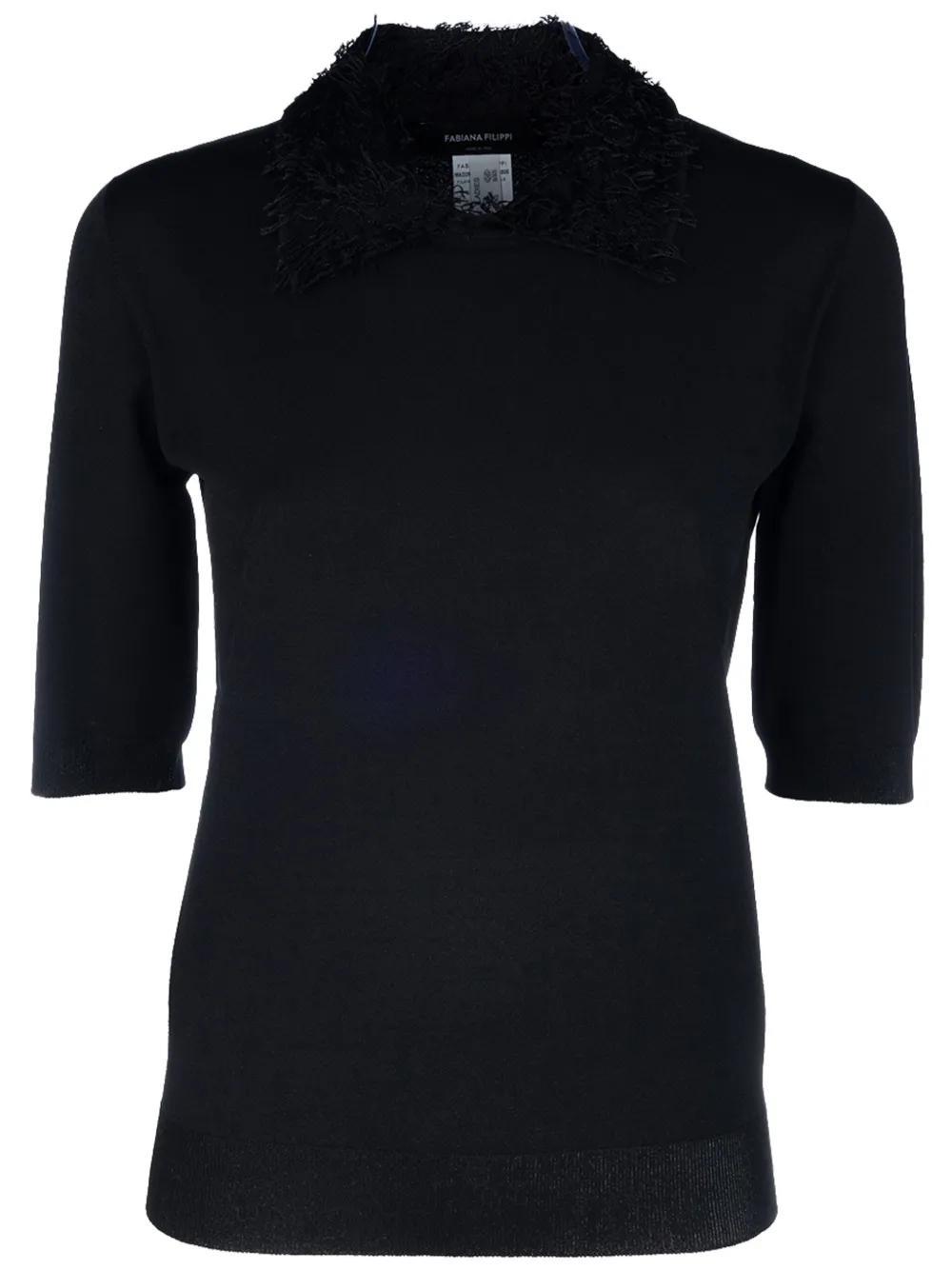 FABIANA FILIPPI Short-sleeved Sweater In Nero Product Image