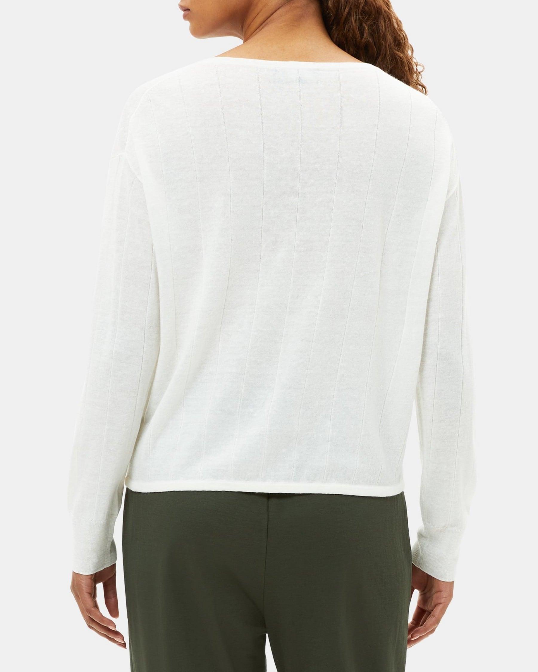 Drawstring Sweater in Wool-Linen Product Image