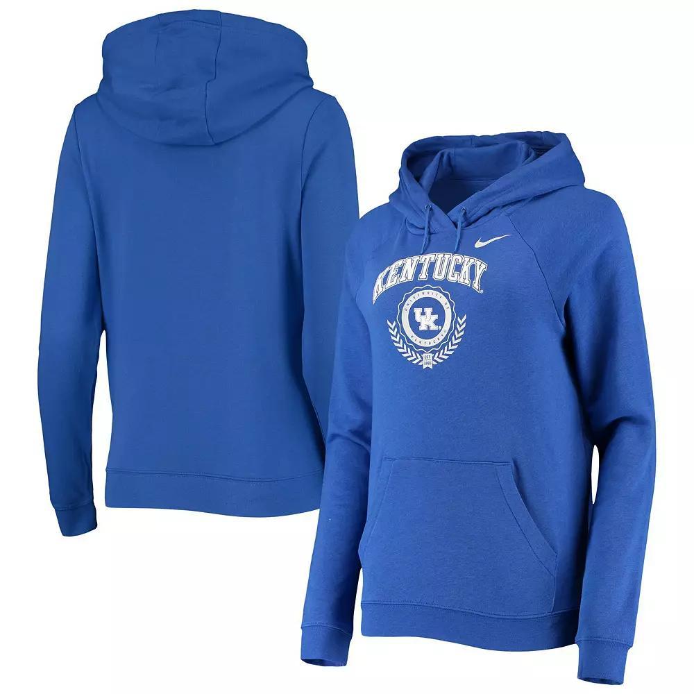 Women's Nike Royal Kentucky Wildcats Varsity Fleece Tri-Blend Raglan Pullover Hoodie, Size: XS, Blue Product Image