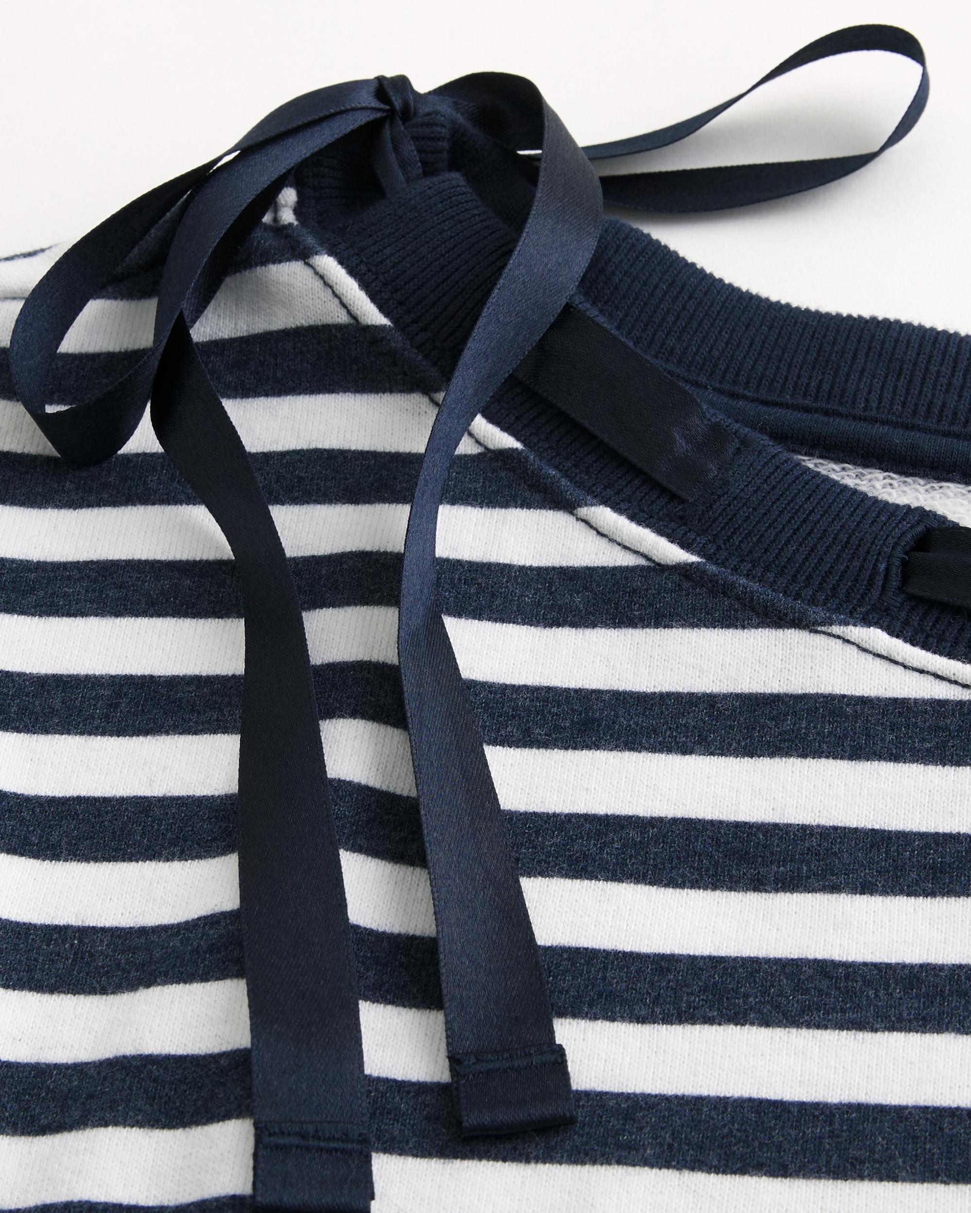 Off-the-Shoulder Tie Sweatshirt Product Image