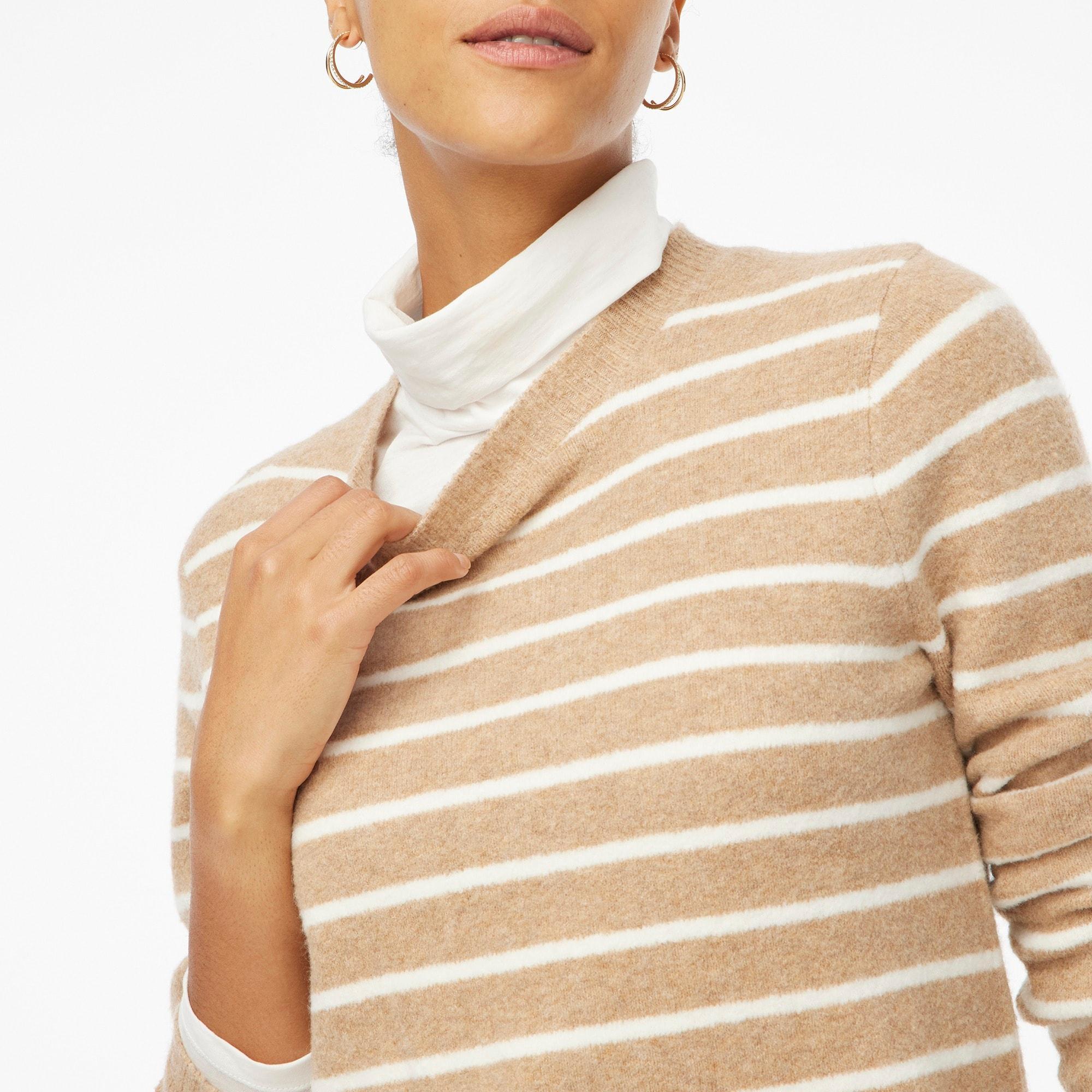 Striped crewneck sweater in extra-soft yarn Product Image