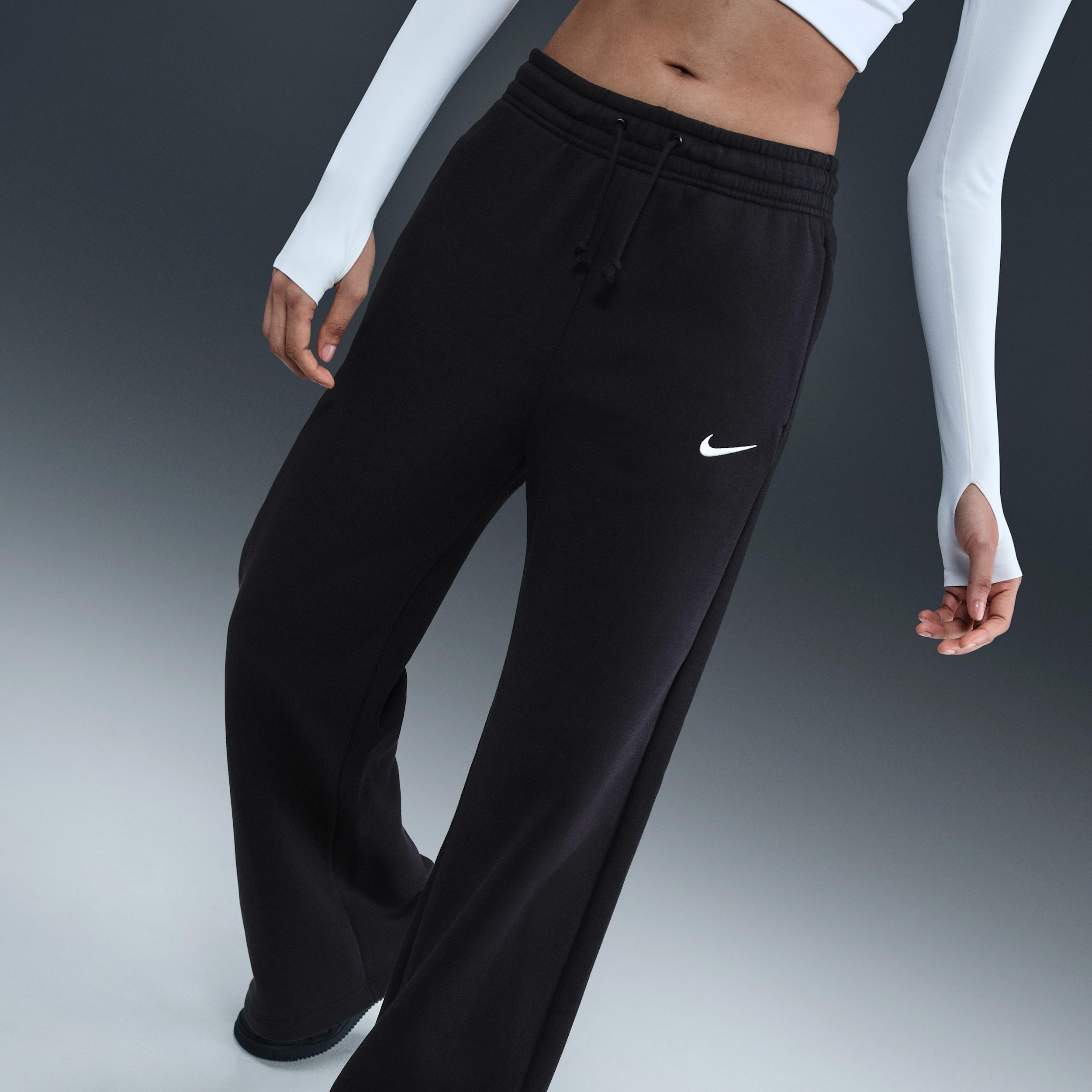 Womens Nike Sportswear Phoenix Fleece High-Waisted Wide-Leg Pants | IH1011-010 Product Image