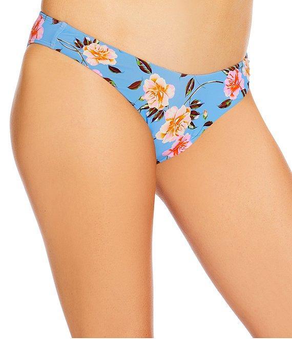 GB Bella Flora Scrunchie Textured Extra High Leg Scoop Front Swim Bottom Product Image