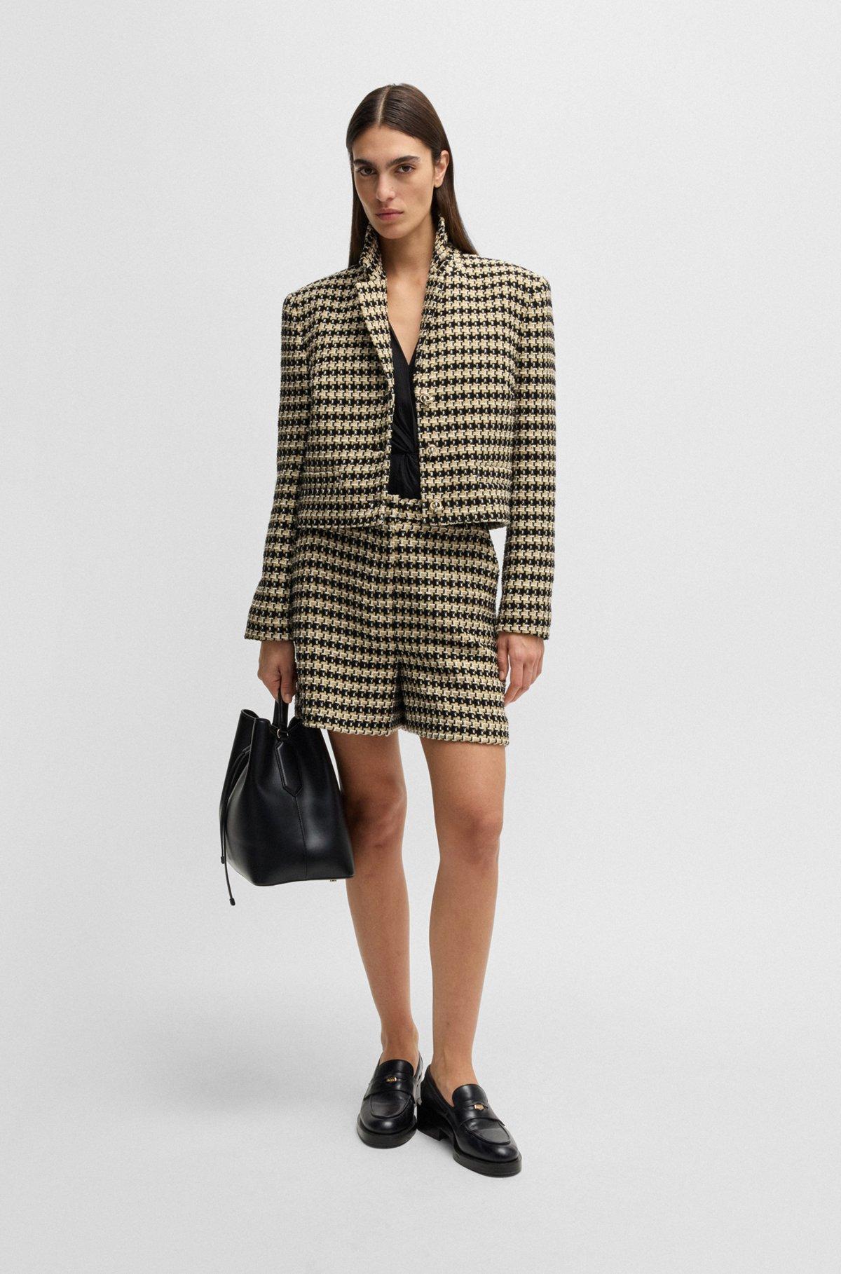 Cropped regular-fit jacket in tweed Product Image