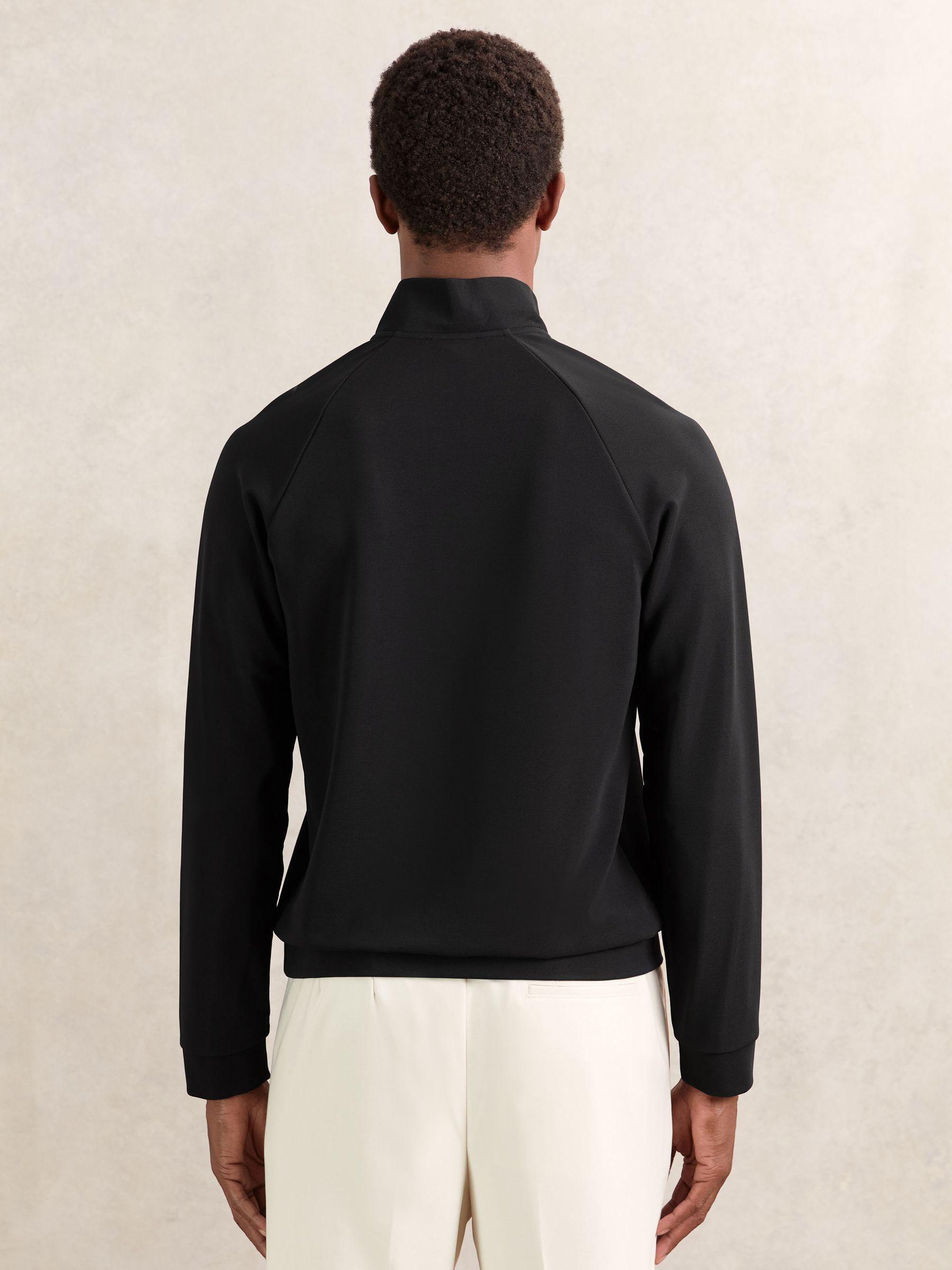 Half-Zip Funnel-Neck Sweatshirt in Black Product Image