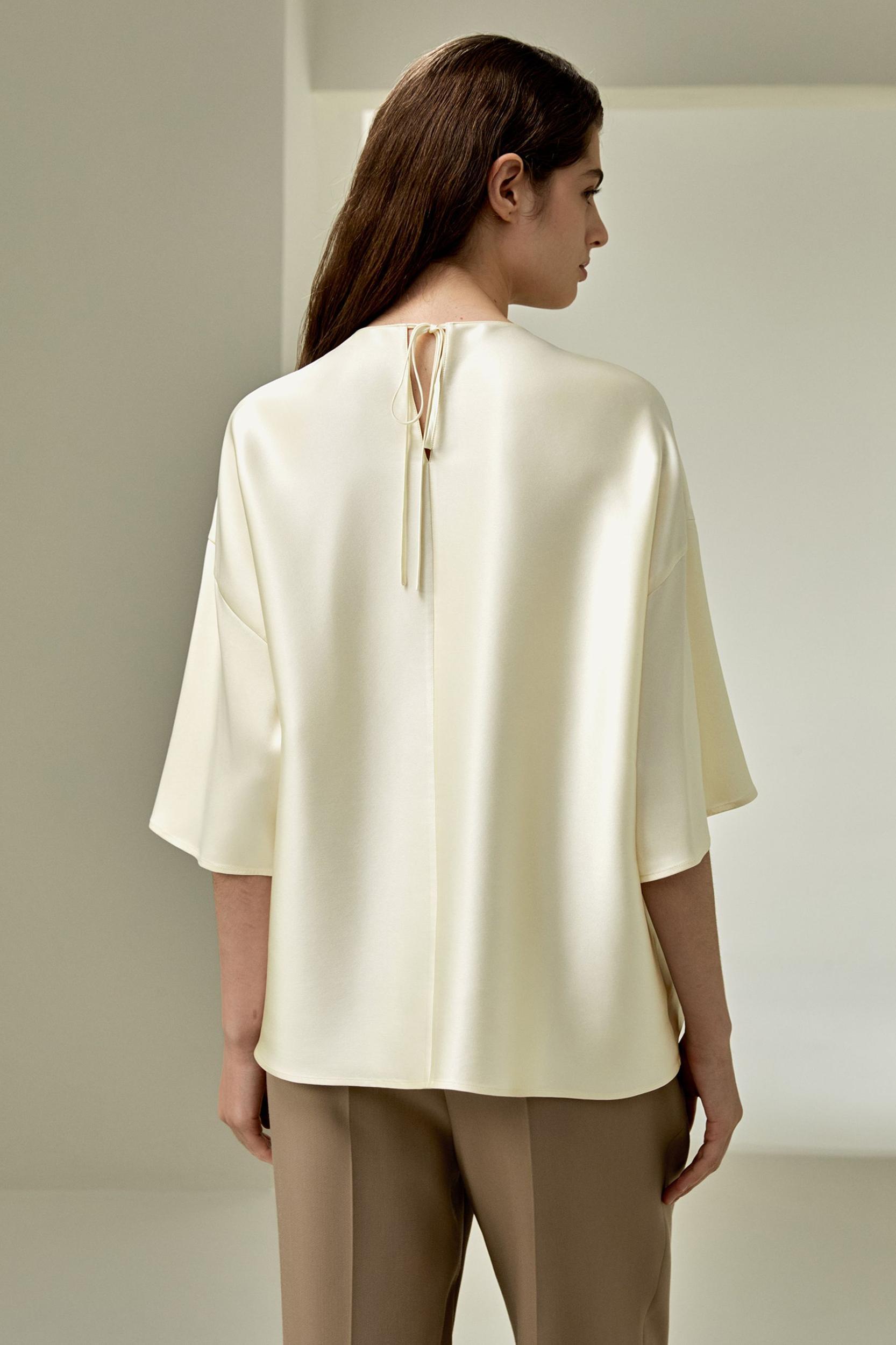 Relaxed Silk Crewneck Blouse Product Image