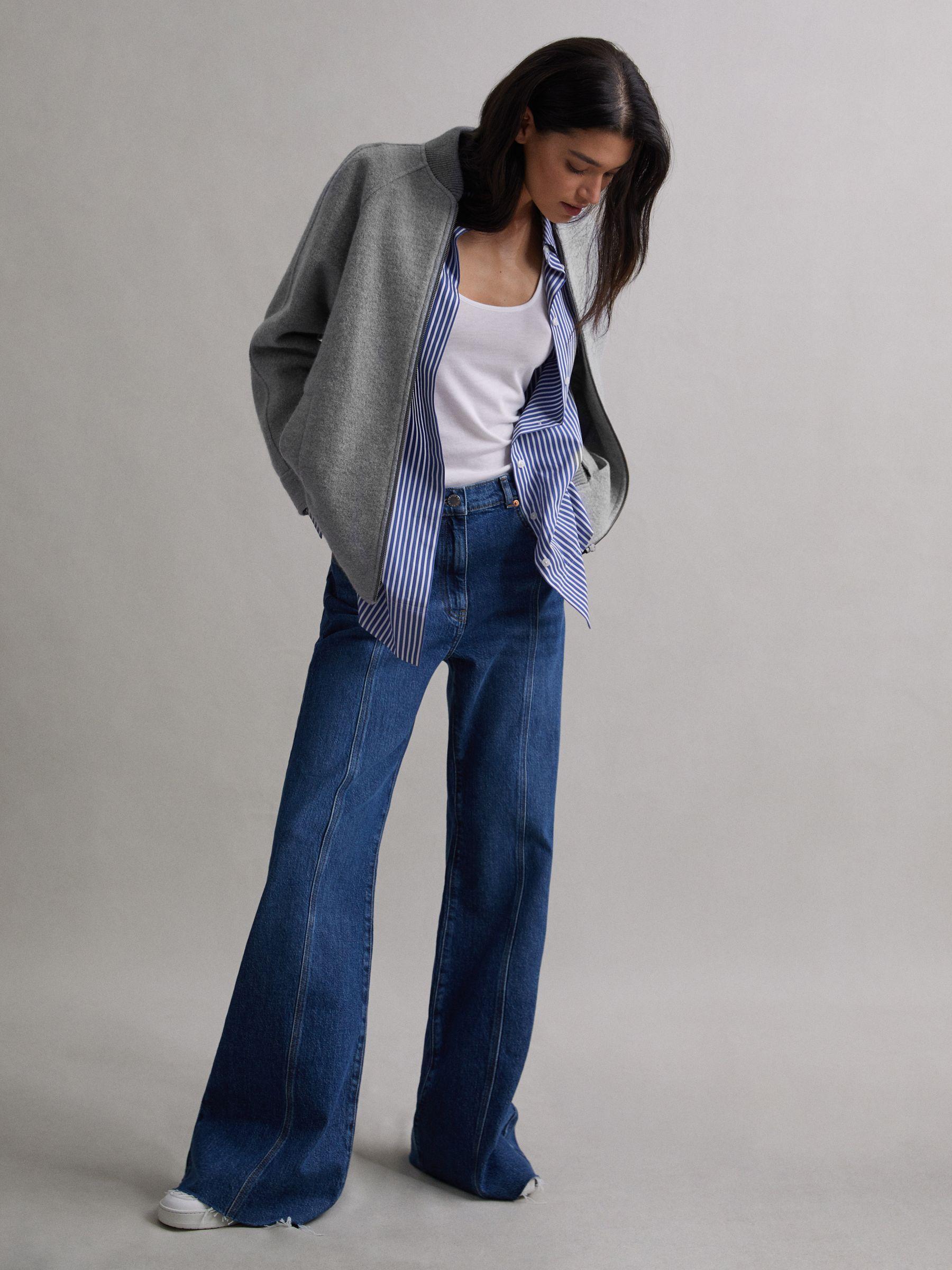 Wool Bomber Jacket in Charcoal Product Image