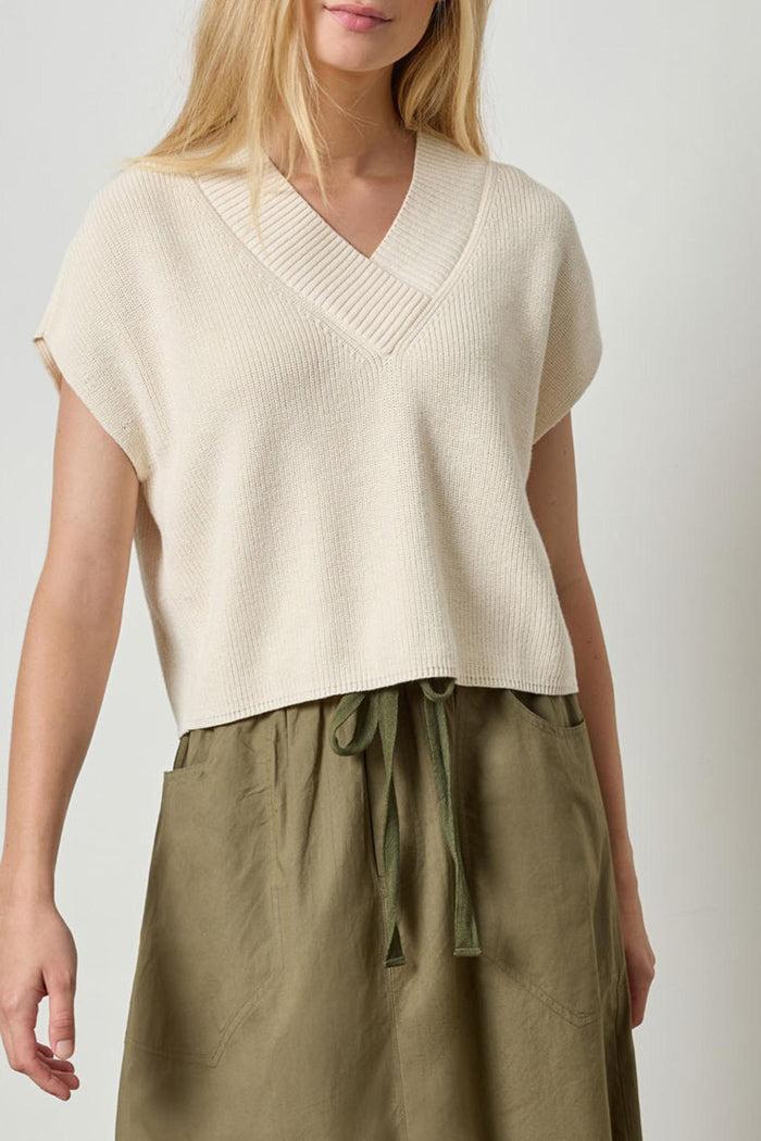 Wide Trim V-Neck Sweater Product Image