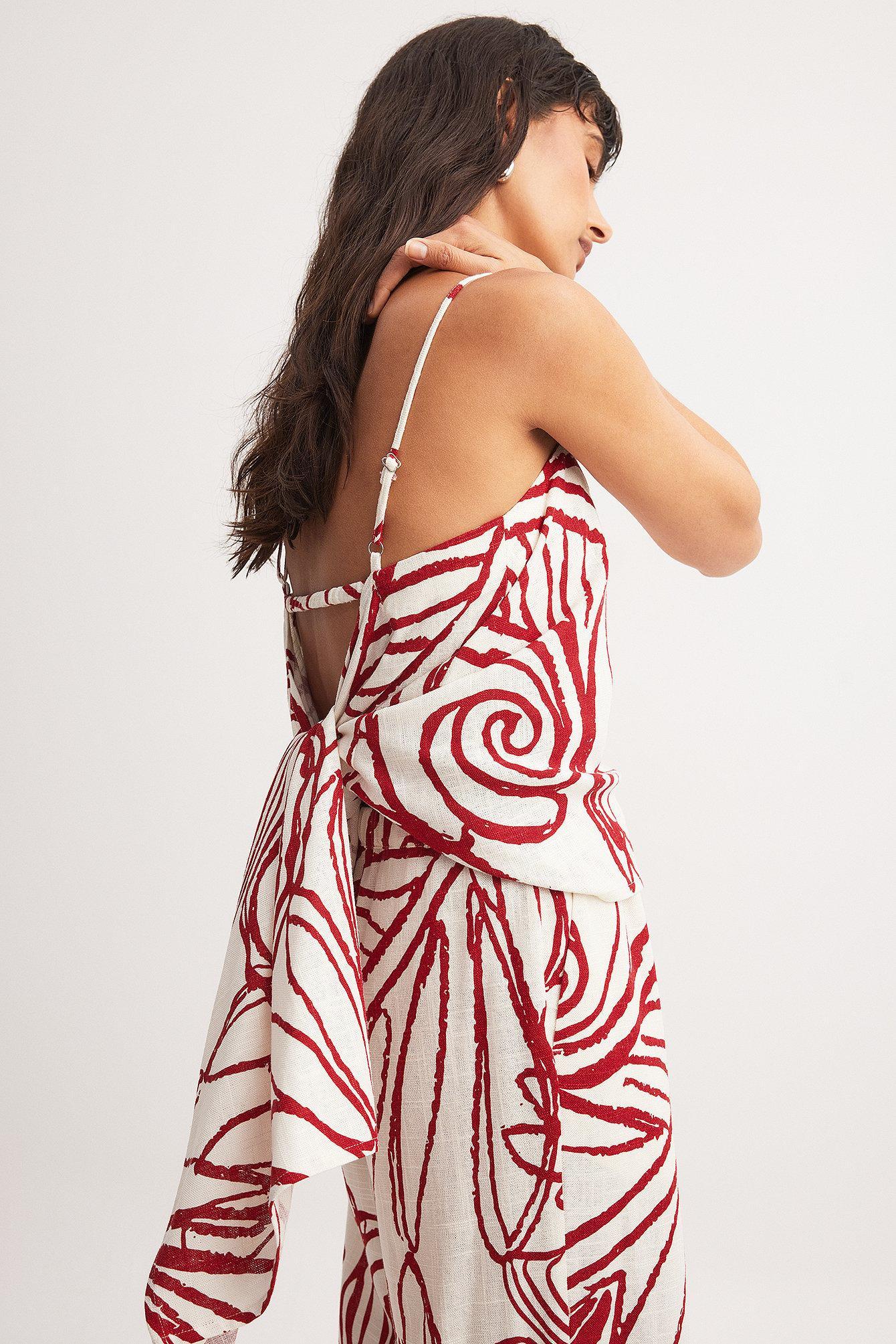 Open Back Linen Blend Strap Top Product Image