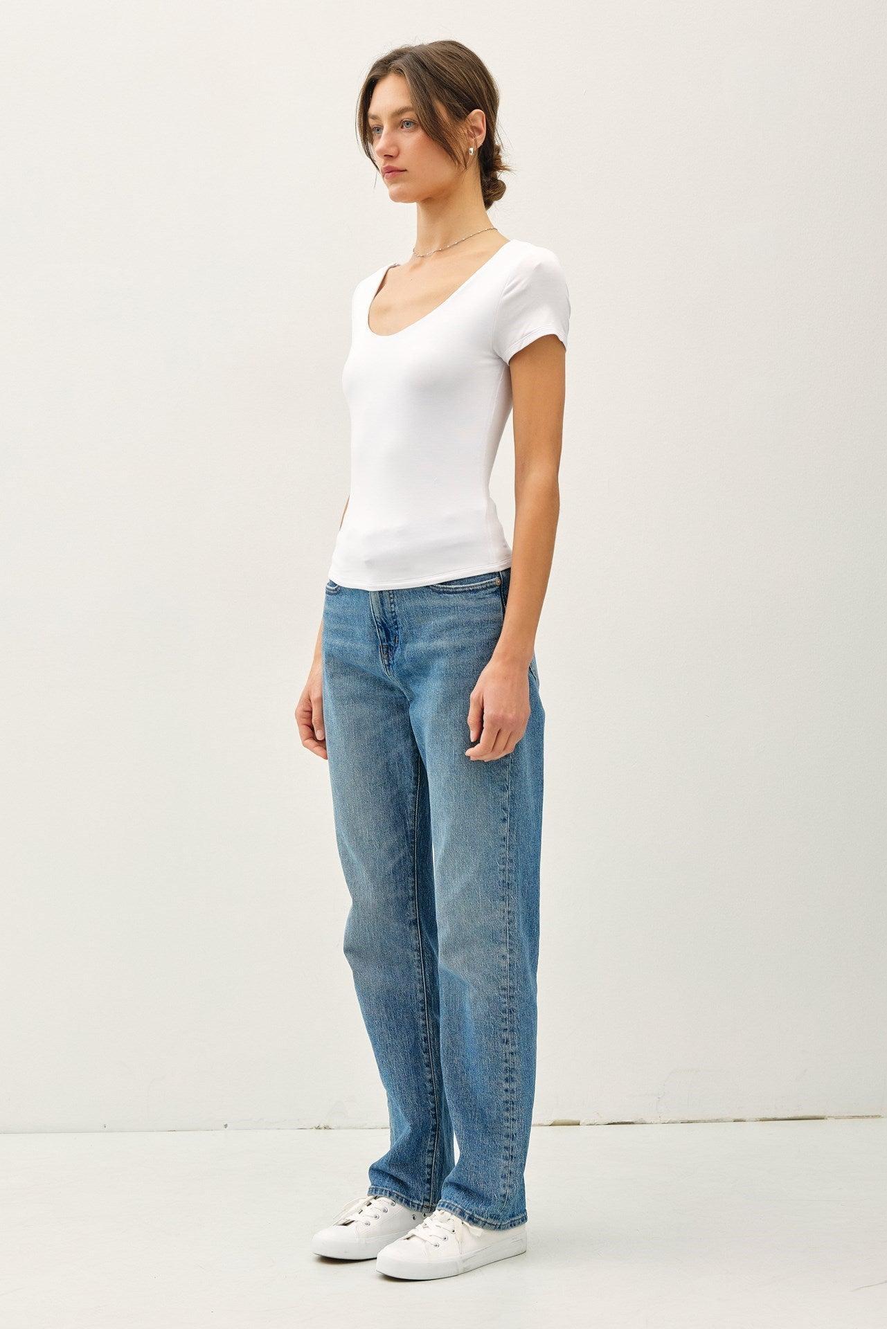 UB BASICS: EASY DOES IT SCOOP NECK TOP Product Image