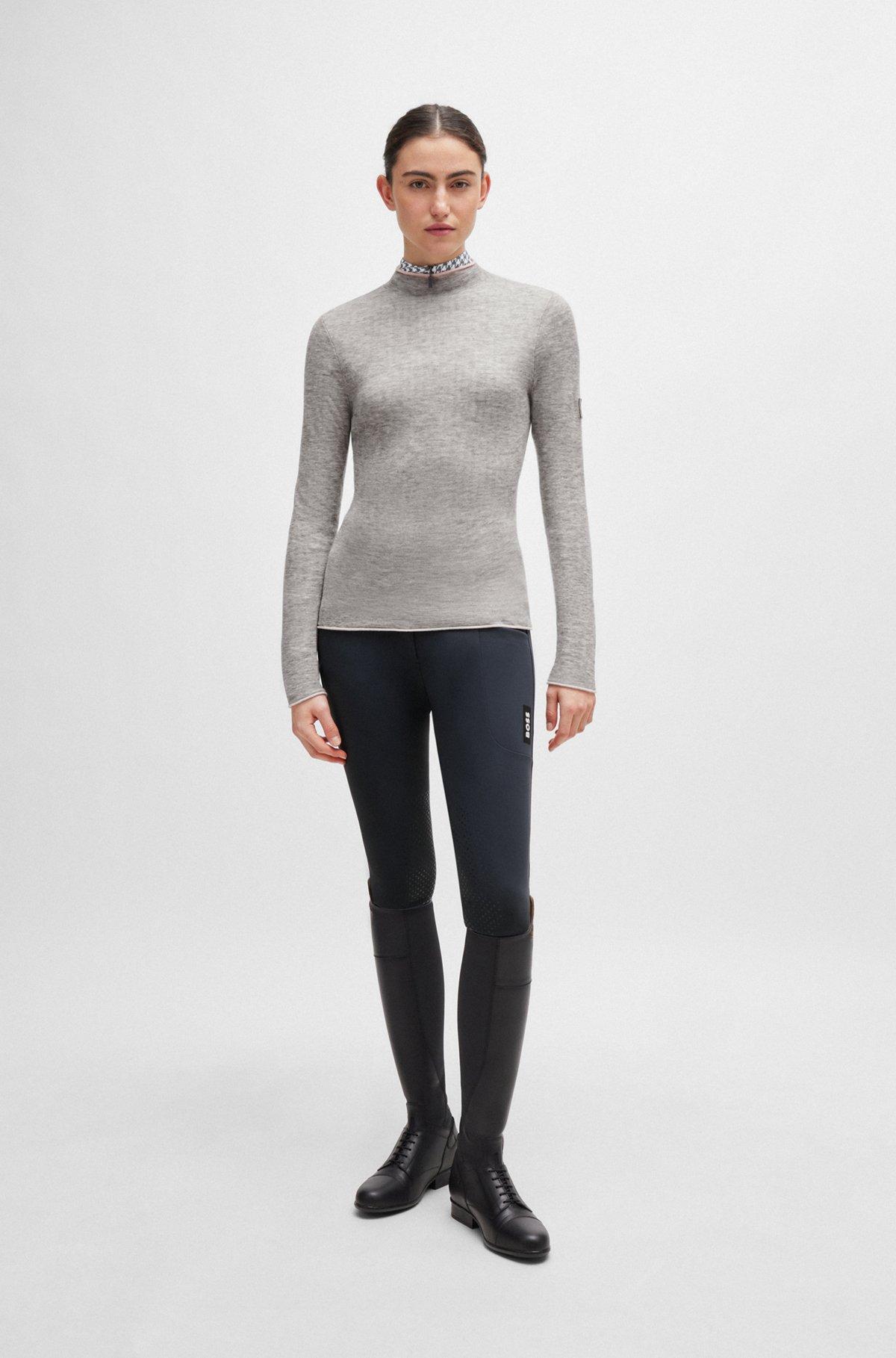 Equestrian soft-knit sweater with two-tone effect Product Image