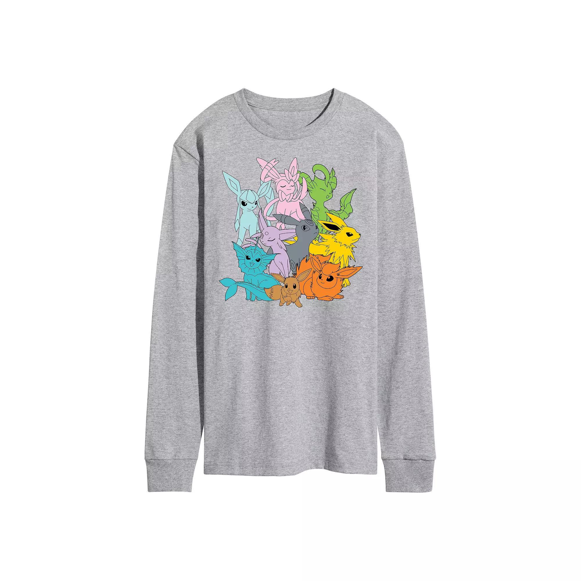 Men's Pokemon Eevolutions Long Sleeve Graphic Tee,  Product Image
