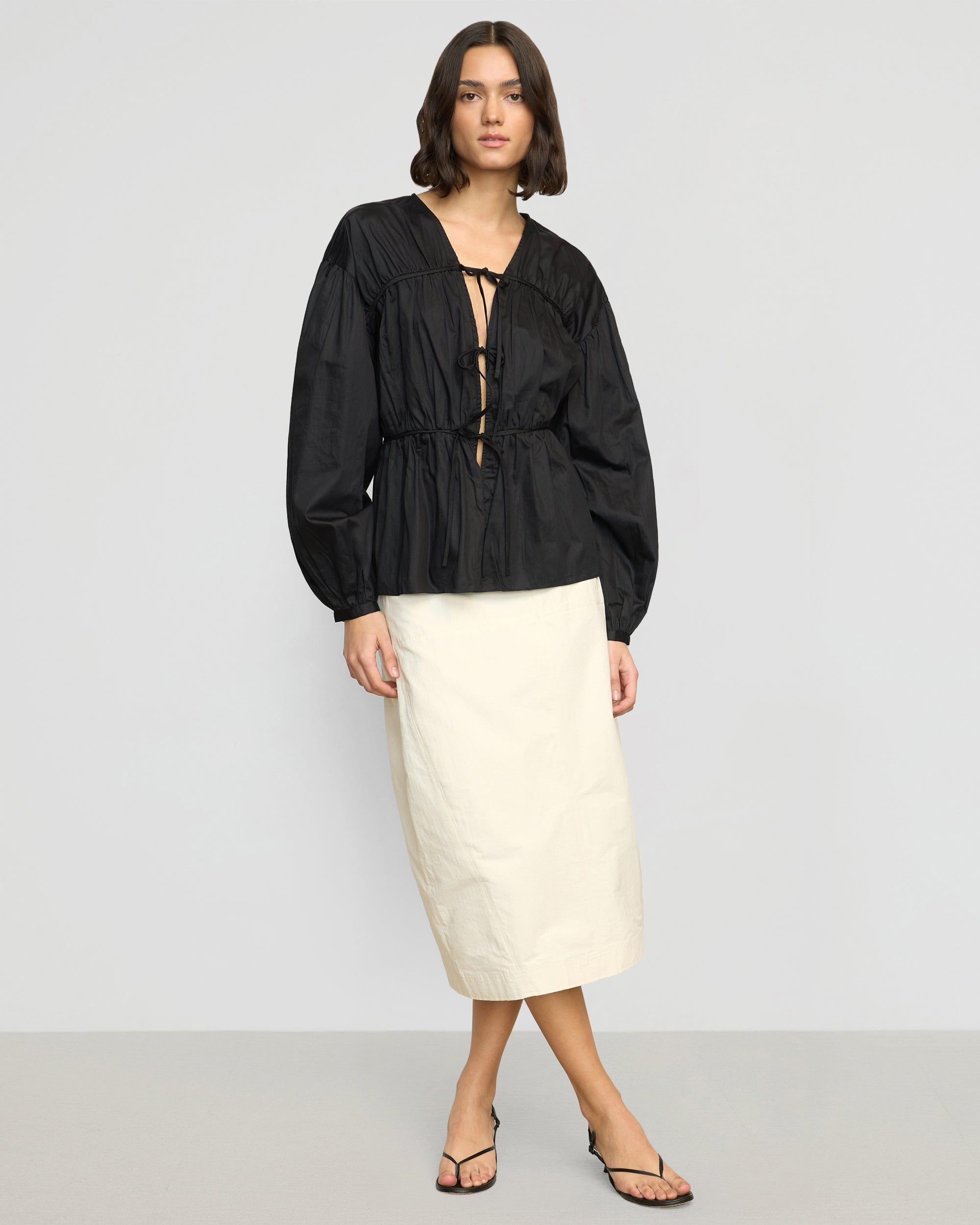 Hira Tie-Front Organic Cotton Blouse Product Image