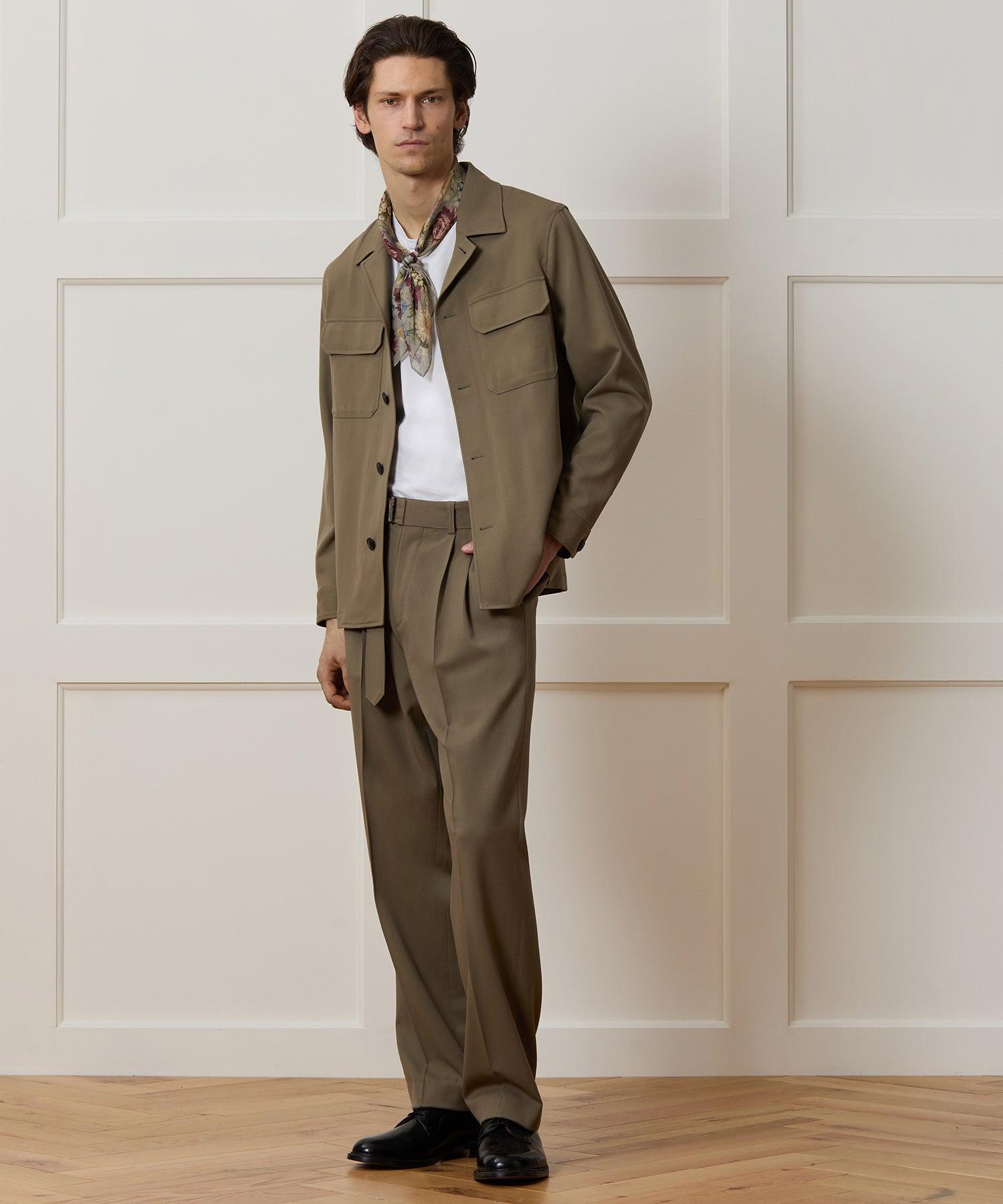 Gabardine Spread Collar Overshirt Product Image