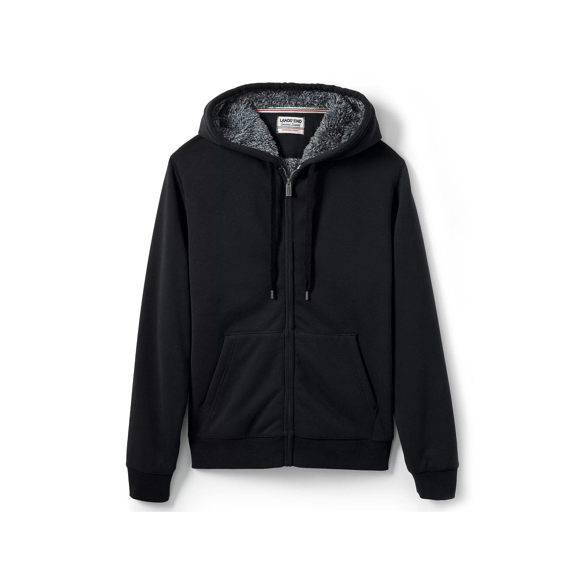 Men's Lands' End Serious Sweats Full-Zip Sherpa Hoodie,  Product Image