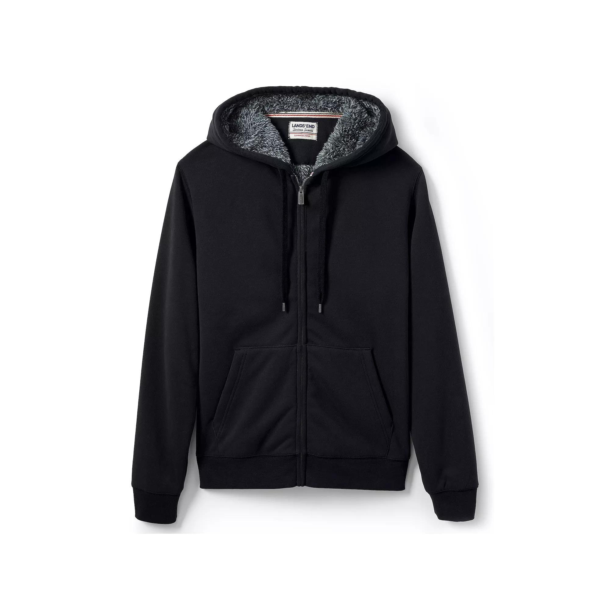 Men's Lands' End Serious Sweats Full-Zip Sherpa Hoodie,  Product Image