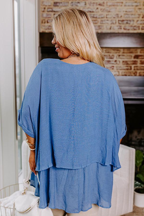 Tranquil Time Shift Top In Airy Blue Curves Product Image