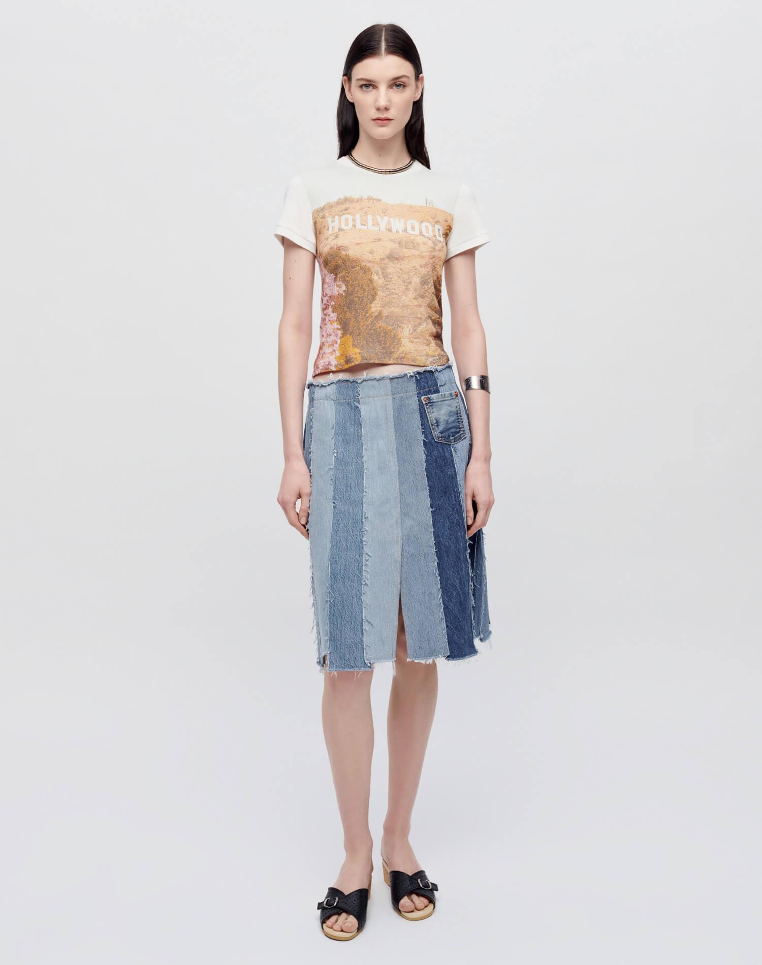 Levi's Stripped Skirt - Indigo Female Product Image