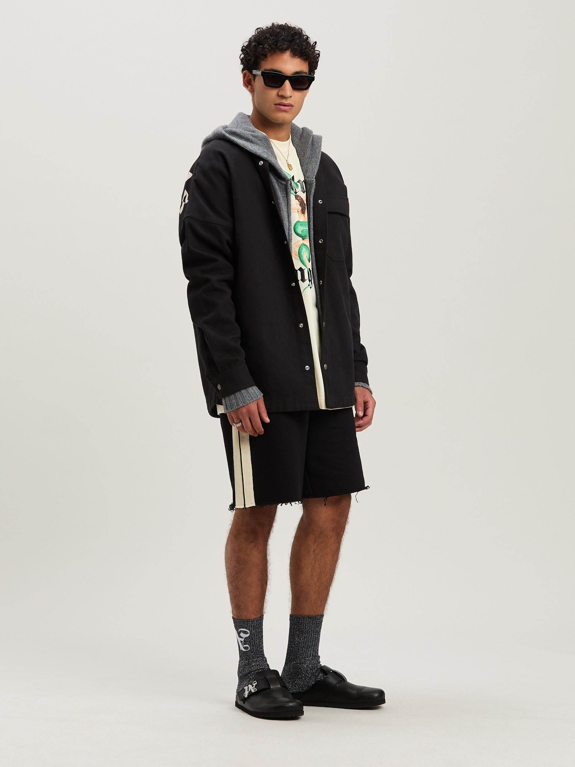 CURVED LOGO ZIP KNIT HOODY GREY MELANGE Product Image