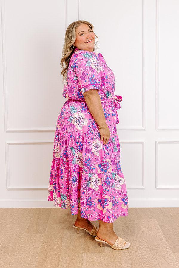 Full Bloom Button Down Midi Dress Curves Product Image