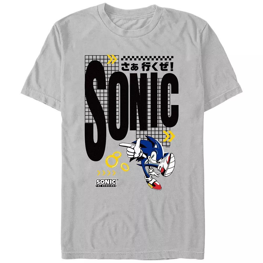 Men's Sonic The Hedgehog Let's Do It Graphic Tee, Size: Small, Silver Product Image