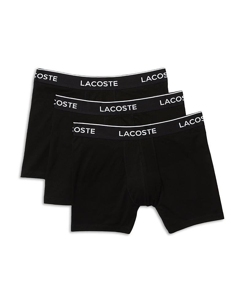 Lacoste Cotton Stretch Logo Waistband Long Boxer Briefs, Pack of 3 Product Image