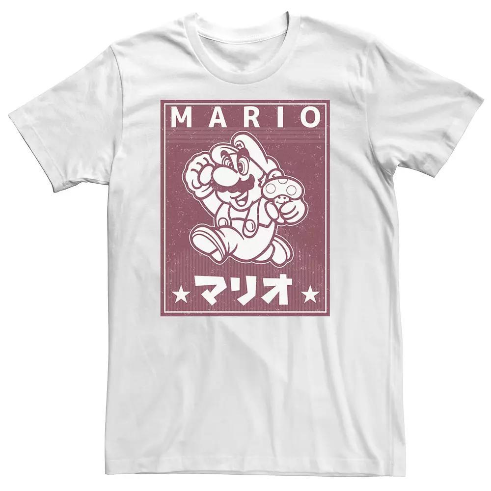 Big & Tall Nintendo Super Mario Kanji Jump Red Vintage Poster Tee, Men's,  Product Image