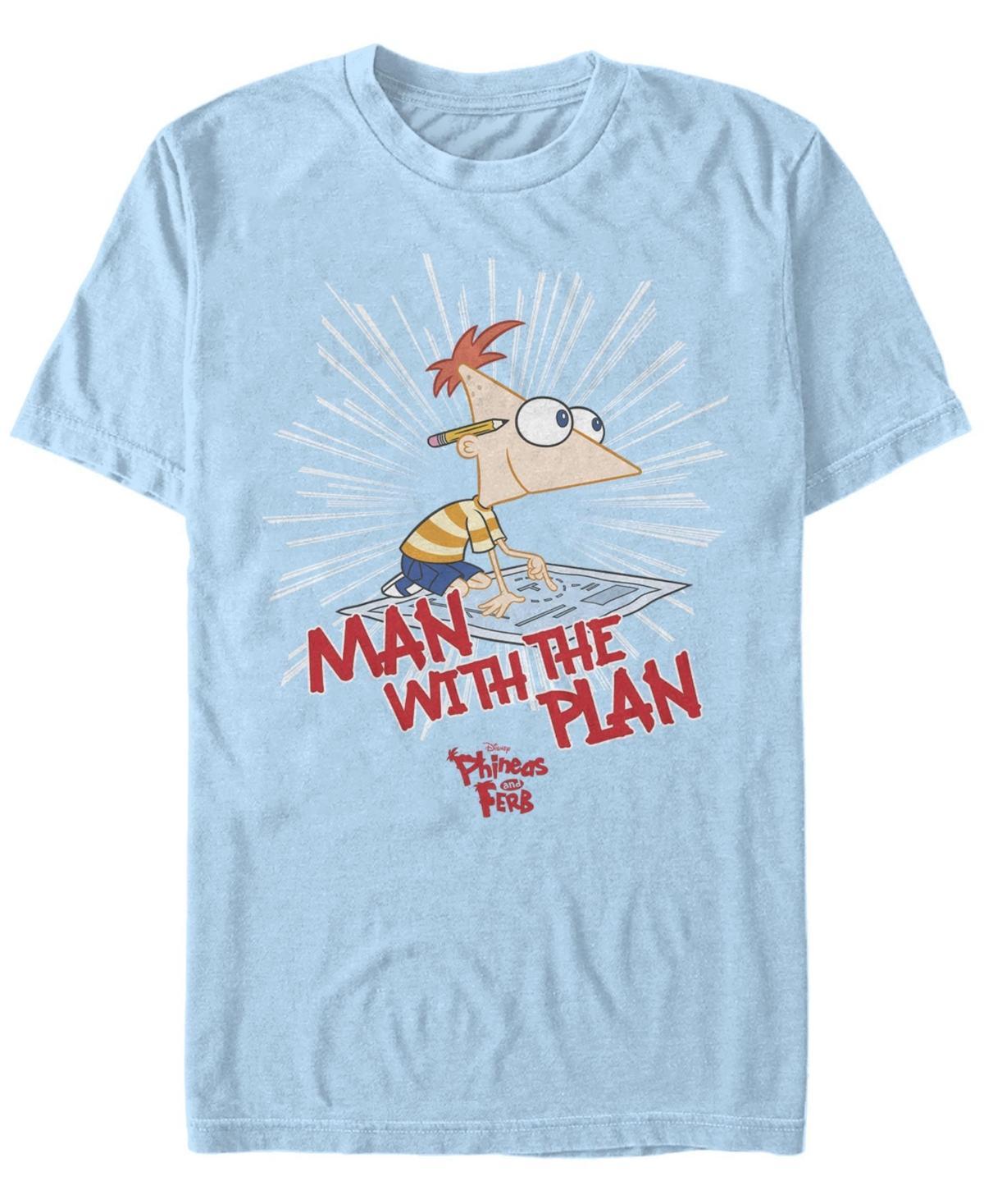 Disney's Phineas And Ferb Men's The Plan Man Tee, Size: XXL, Light Blue Product Image