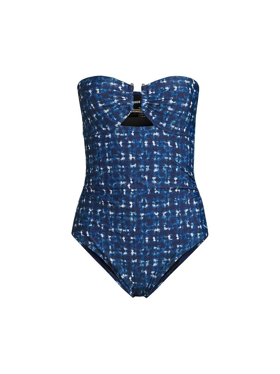 Womens Juliette Denim Print One-Piece Swimsuit Product Image