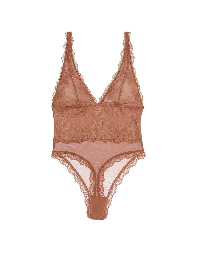Sheer Rose Plunge Bodysuit Product Image