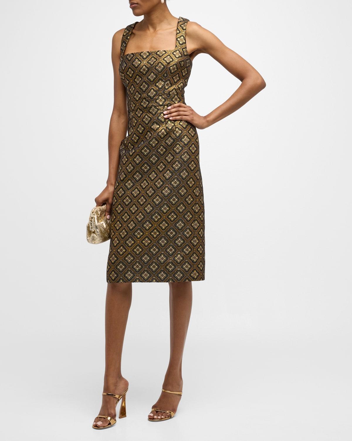 Womens Tapestry Jacquard Sheath Dress Product Image