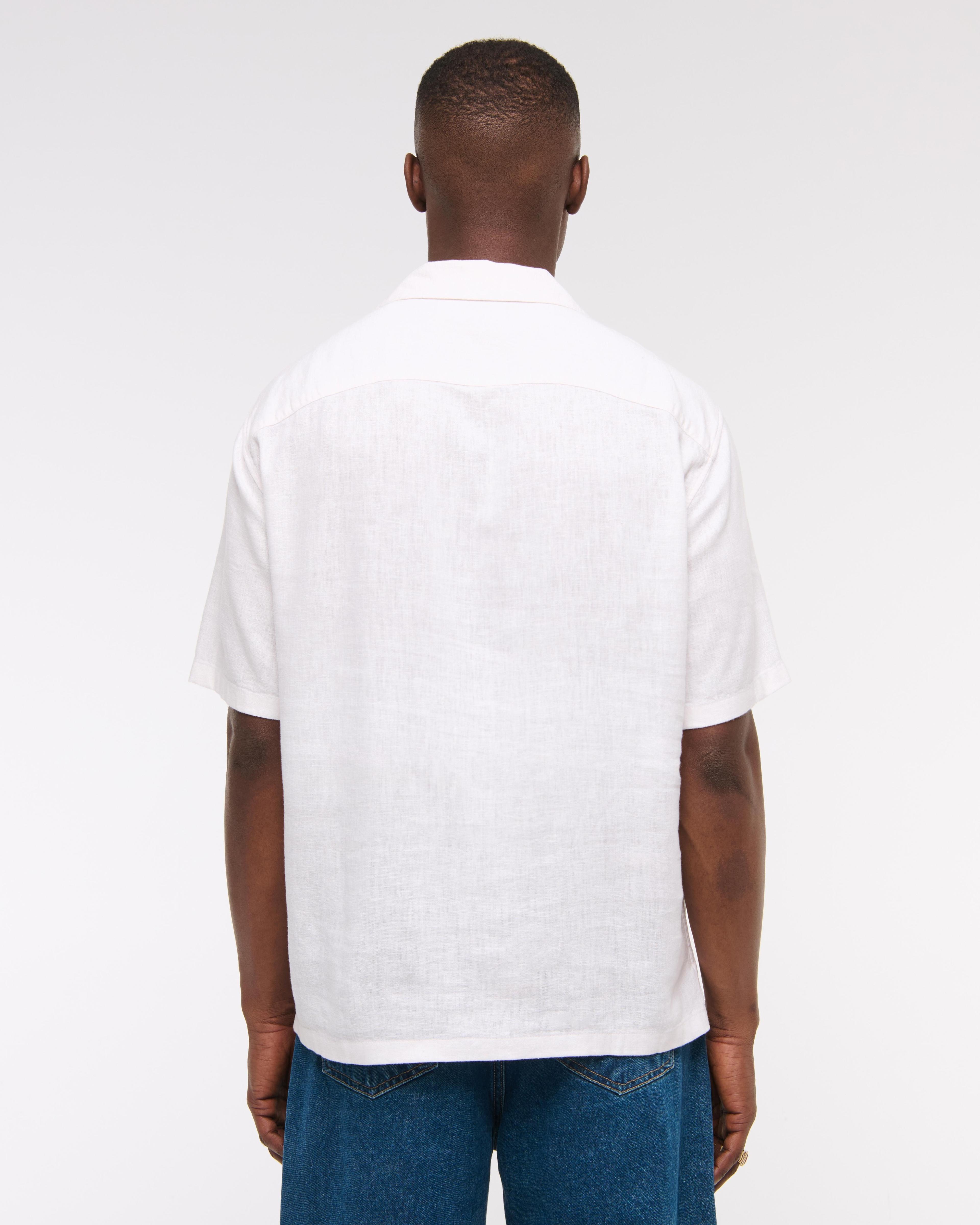 Camp Collar Summer Linen-Blend Shirt Product Image