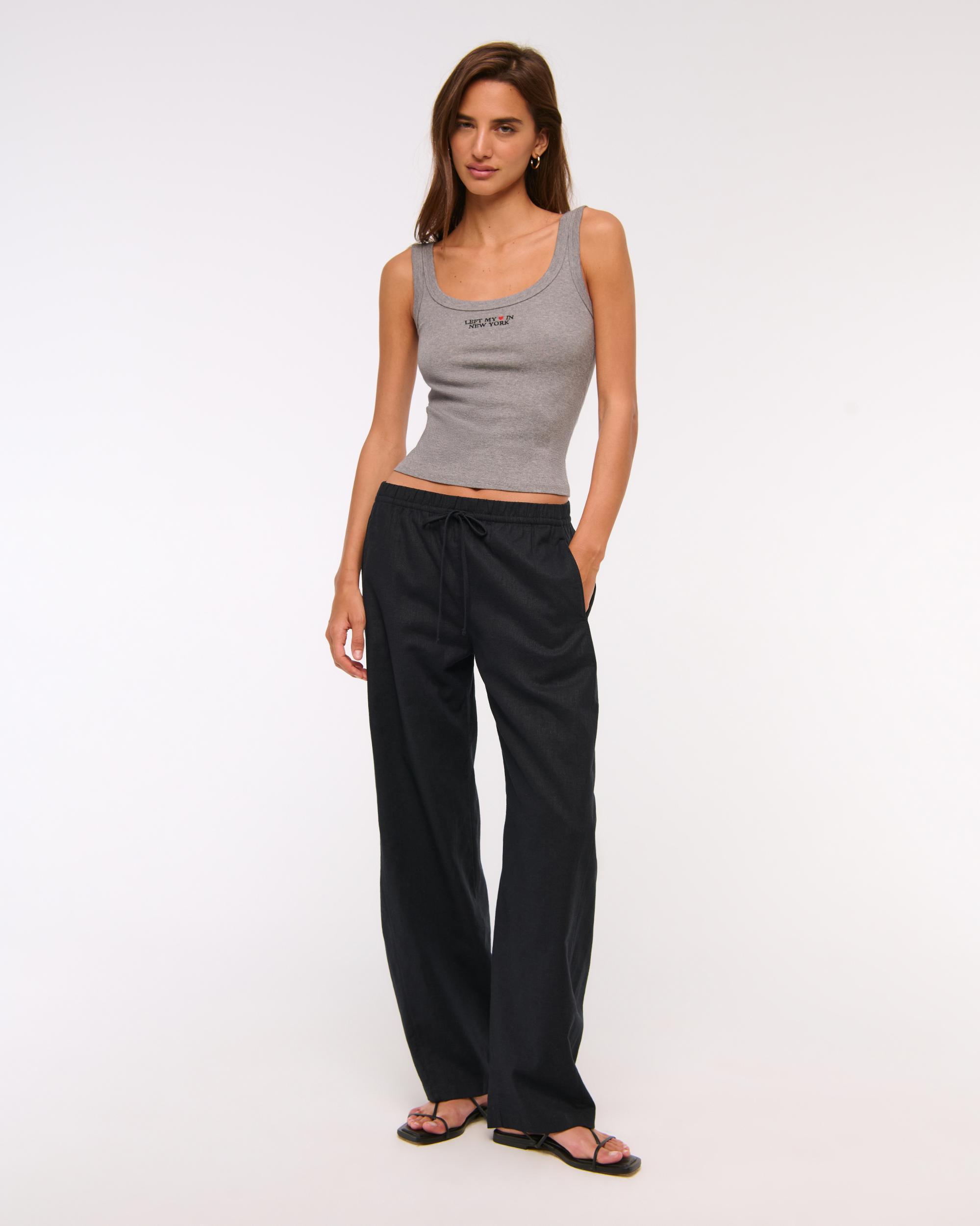 Linen-Blend Barrel Pull-On Pant Product Image
