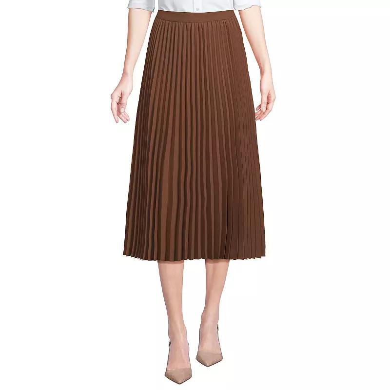 Womens Lands End Pleated Midi Skirt Product Image