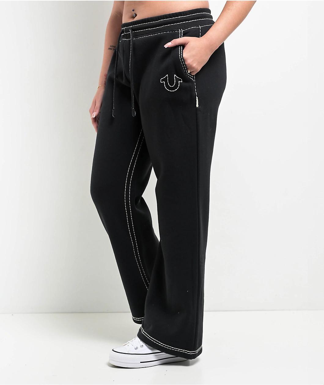 True Religion Super T Fleece Black Sweatpants Product Image