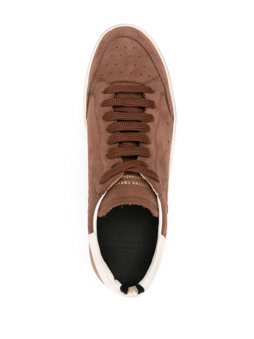 OFFICINE CREATIVE Magic 102 Leather Sneakers In Cigar Product Image