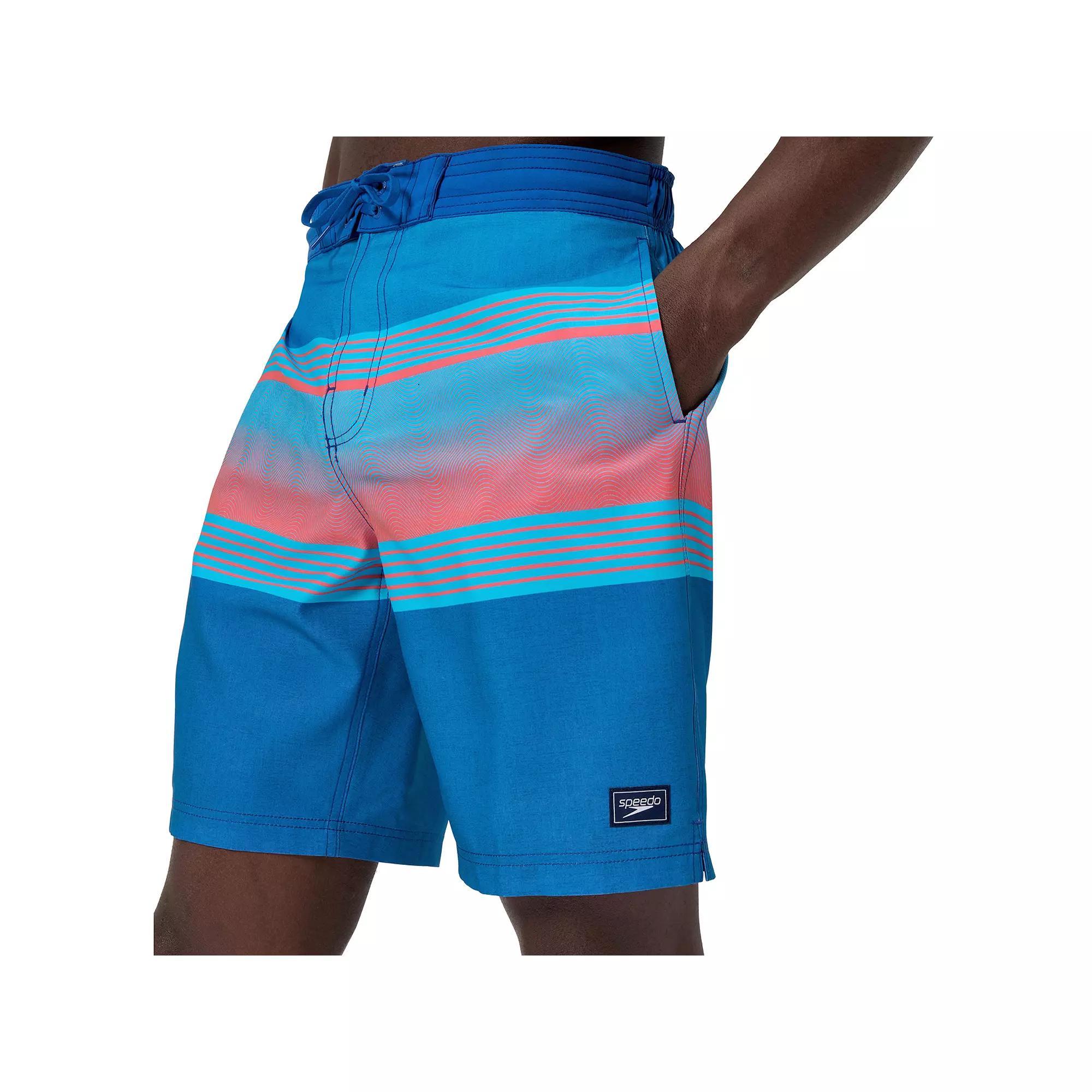 Men's Speedo Bondi UPF 50+ Boardshort Swim Trunks, Size: Large, Pink Blue Product Image