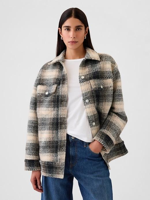 Wool Boyfriend Shirt Jacket Product Image