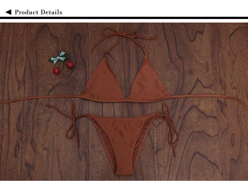 Set: Halter-Neck Bikini + Self-Tie Bottom Product Image